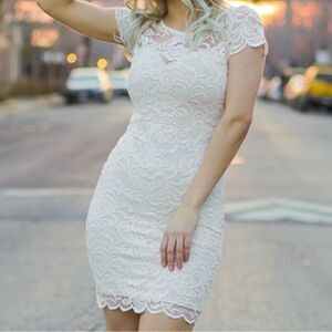Ci Sono White Lace Mini Dress